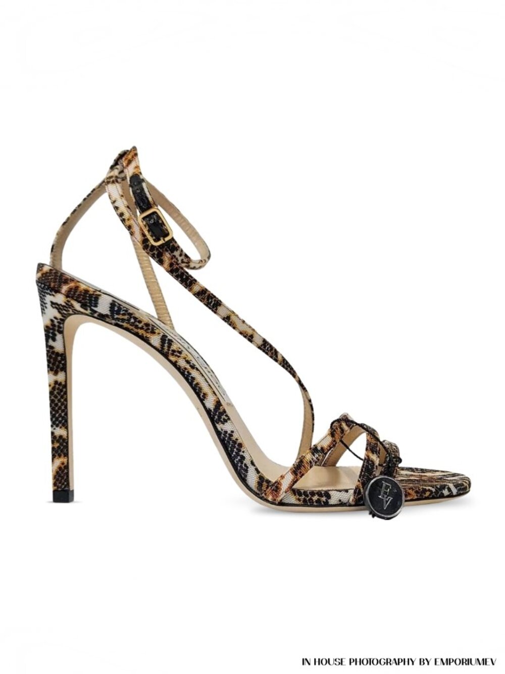 Jimmy Choo Tesca Snakeskin Print Women Size 38 EUR 8 US High Heels 0244